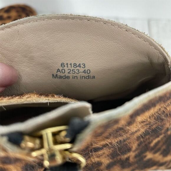 Boden Hoxton Leopard Calf Hair Ankle Boots Tan Black EU 40 - Picture 9 of 11
